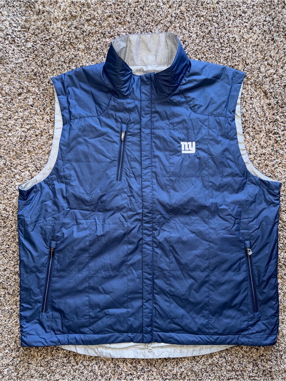 Zero Restriction Men's Navy Reversible Vest with NY Giants Logo